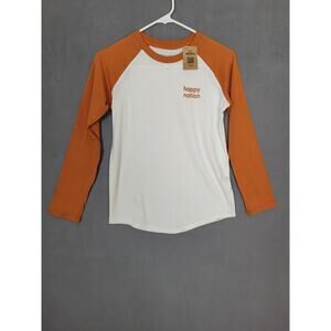 Happy Nation Girls Cotton Long Sleeve Baseball T Shirt Size Large